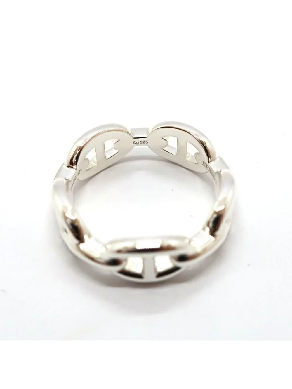 Hermes Heaven Chaine D'ancre Ring PM Small 59 Silver
